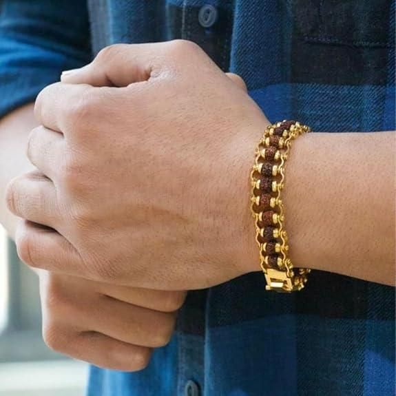 🕉 Rudraksh Bracelet for MEN 🕉 (GOLD PLATED)