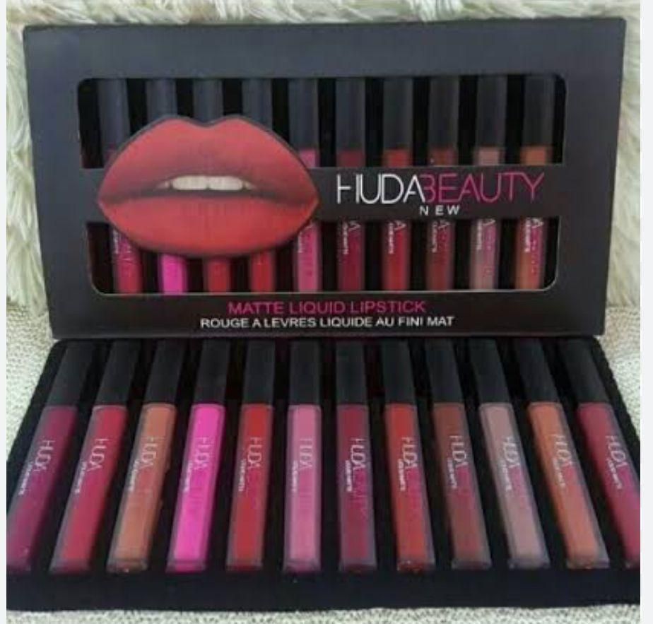 Huda Beauty  (Liquid) Matte Finish Lipstick ( Pack of 12 )