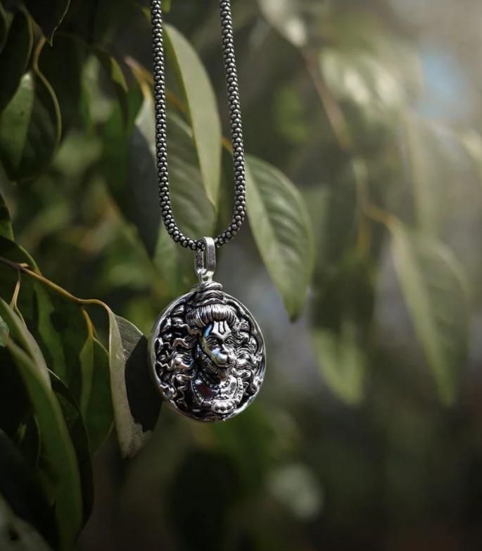 Lord Hanuman Pendant with Oxidized Silver Chain | Power and Protection Necklace