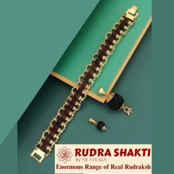 🕉 Rudraksh Bracelet for MEN 🕉 (GOLD PLATED)