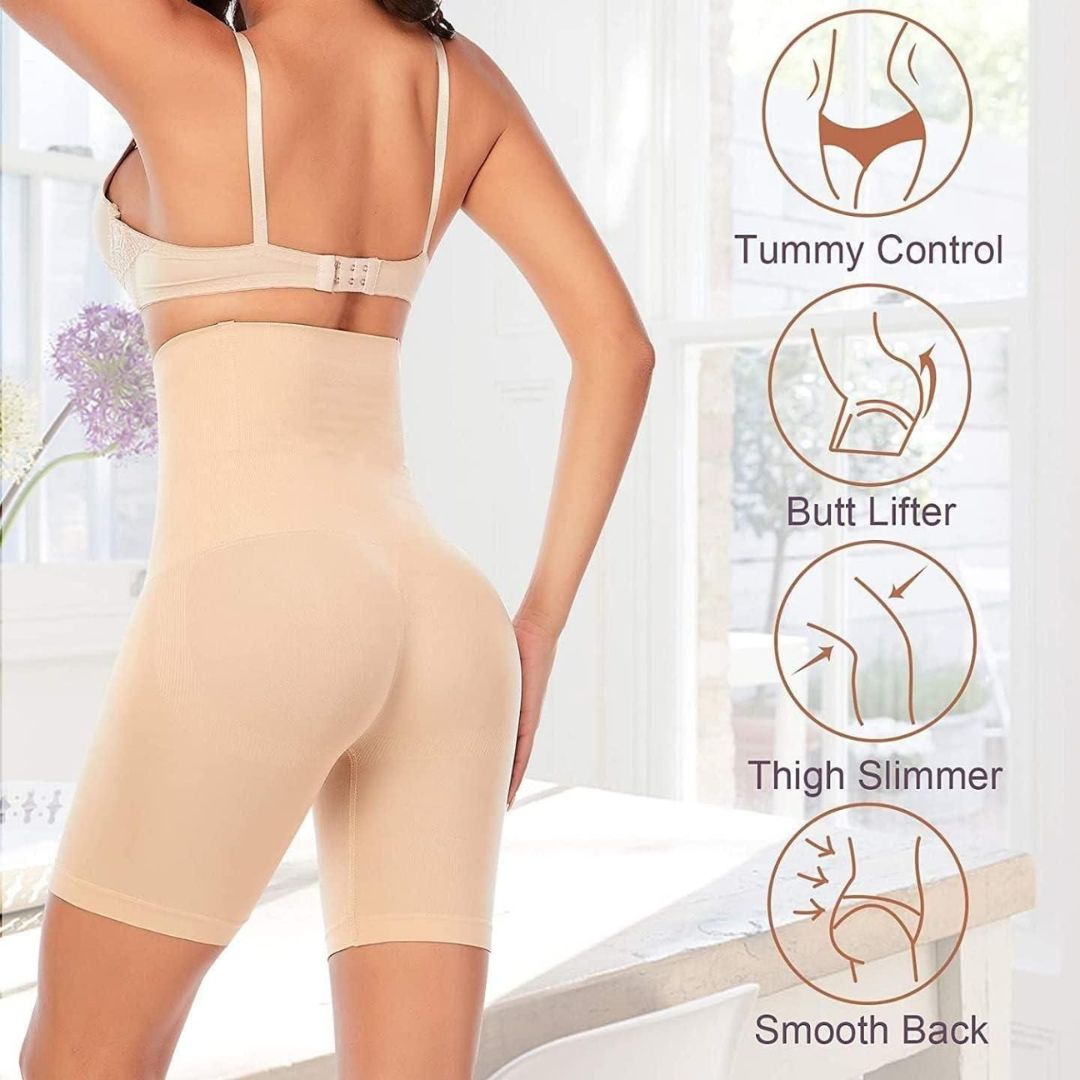 High Waisted Body Shaper Shorts | Shapewear for Women |  Seamless Tummy Tucker with Back and Thigh Shaper